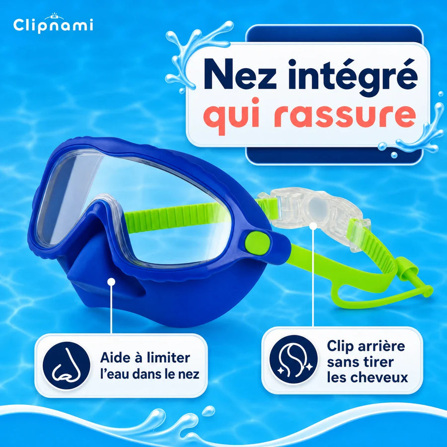 Clipnami™ — Masque de piscine nez intégré