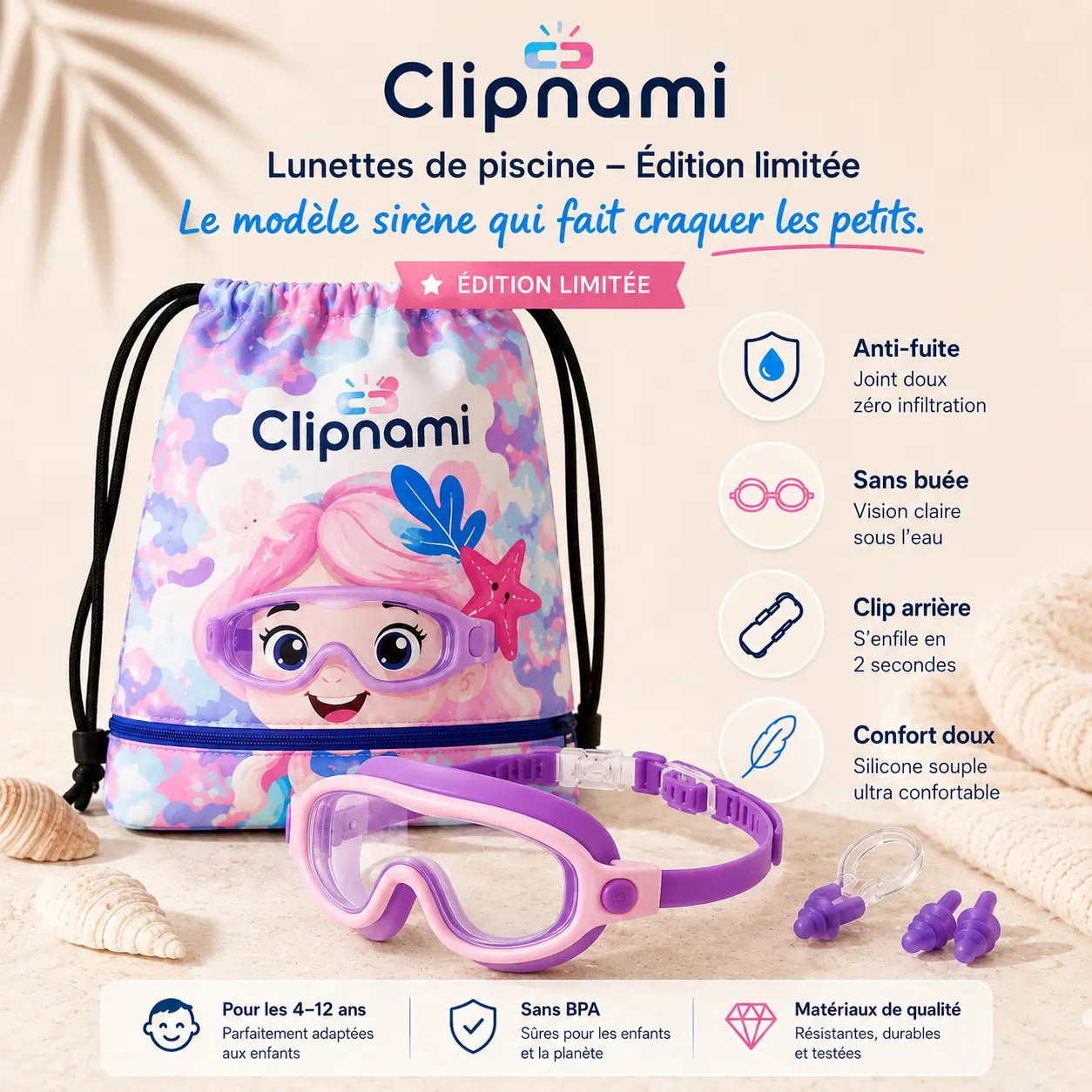 Clipnami™ — Lunettes de Piscine Anti-Fuite